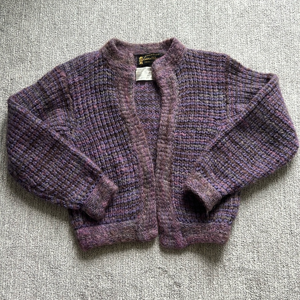 Purple knit 100% wool sweater